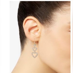 HOLIDAY LANE Gold-Tone Pavé Heart Triple Drop Earrings